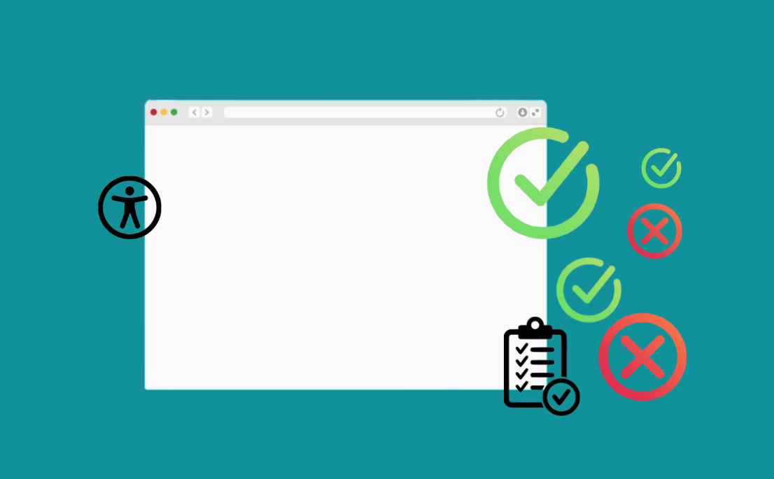 Screen with accessibility sign and checklist
