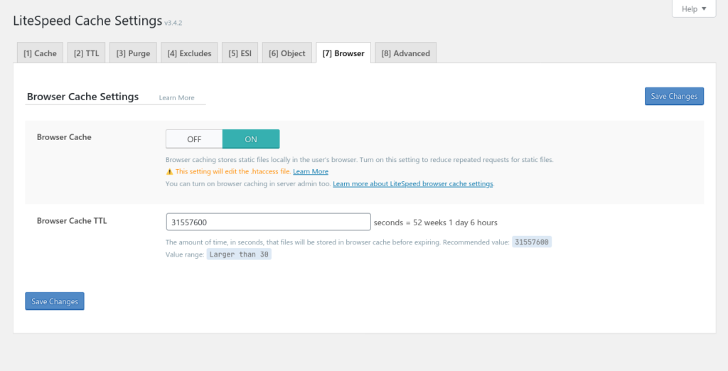 Litespeed Browser Caching