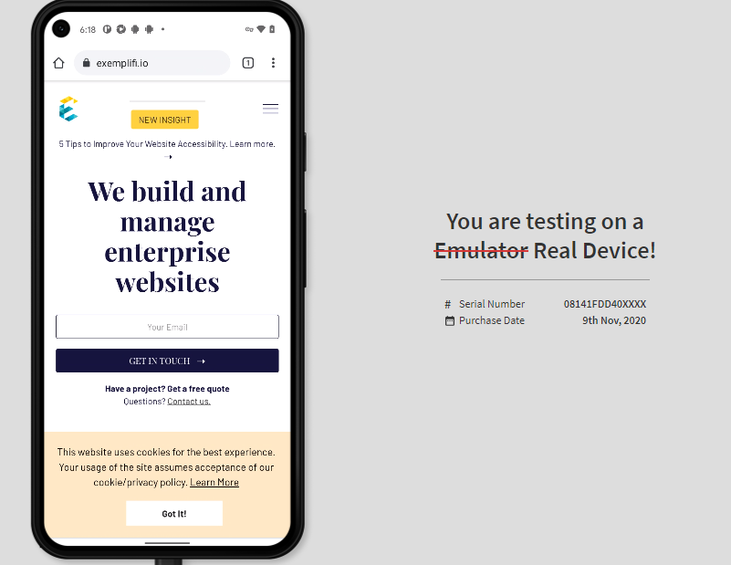 real device test page