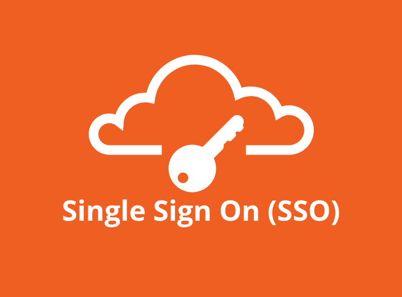 lock and key in orange background to signify single sign on