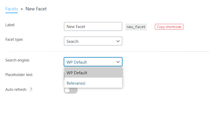 adding relevanssi in facetwp