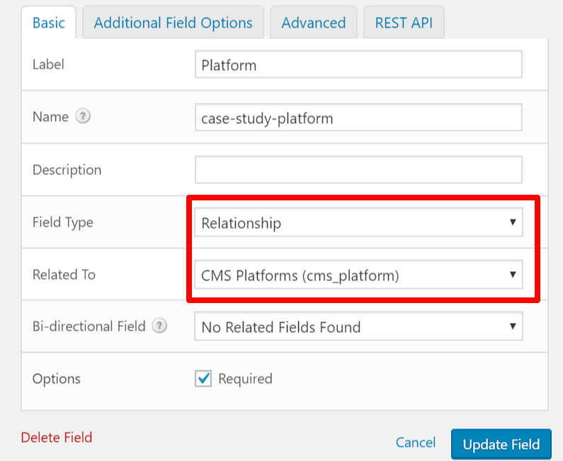 platform relationship mapping in wordpress