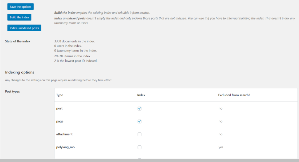 relevanssi plugin settings