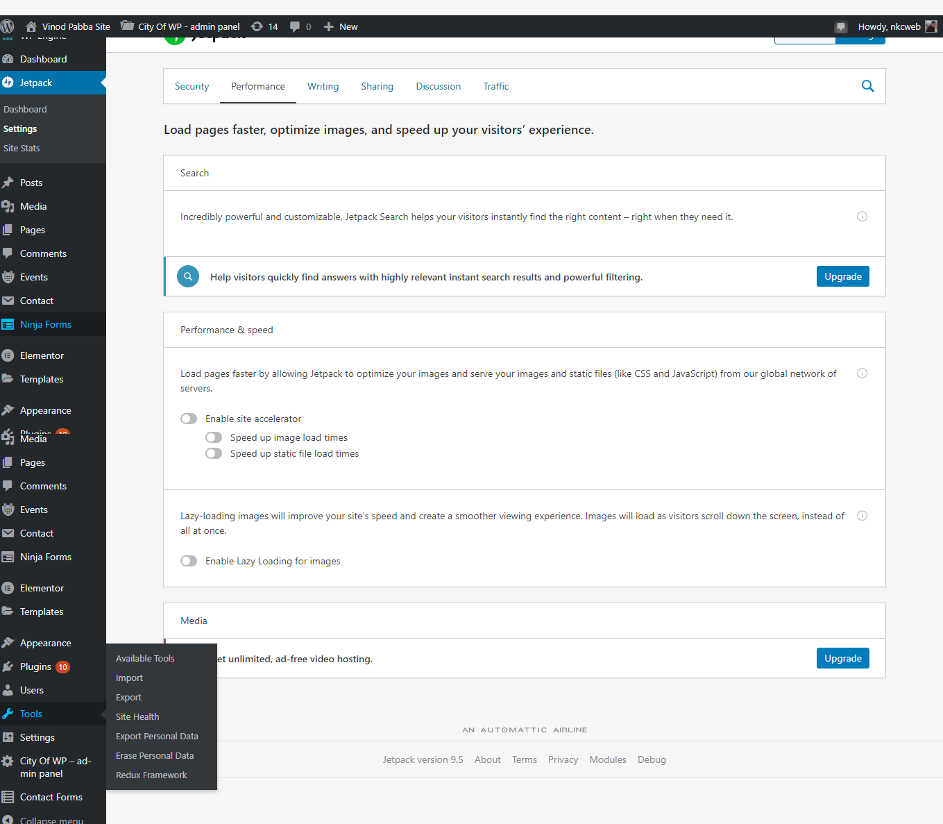 wordpress dashboard