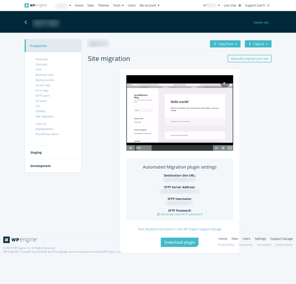 website migration screenshot