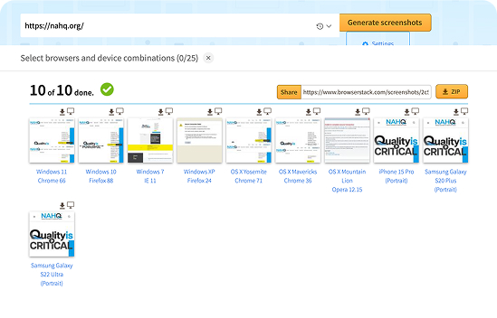 Accessibility and responsive testing