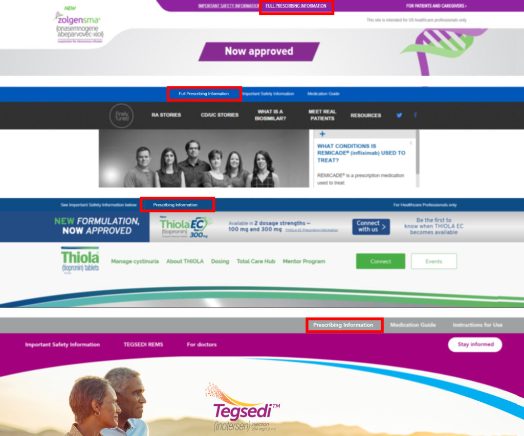 pharma website front page